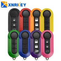 XNRKEY 3 Button Colorful Flip Remote Car Key Shell Fob for Fiat 500 Panda Punto Bravo Ducato Replacement Key Case Cover Housing