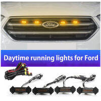 ไฟสีเหลืองขนาดเล็กไฟหมอกหมอกสำหรับรถ Ford Off-Road SUV รุ่นทั่วไปไฟ LED ขนาดกลางไฟวิ่งกลางวันหลอดไฟแบบกว้างไฟสปอตไลท์ไฟประดับตกแต่งเตือน