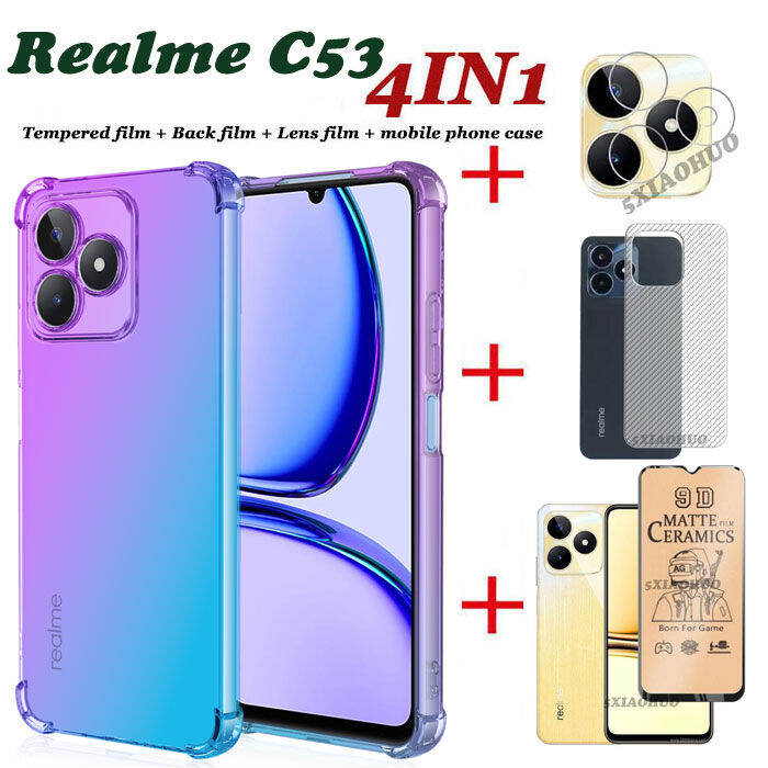 4ใน1-สำหรับ-realme-c53เคสโทรศัพท์-คลุมทั้งหมดเซรามิคหน้าจอ-realme-c53กระจกเทมเปอร์ป้องกันหน้าจอฟิล์มกระจกกล้องถ่ายรูปด้านหลัง-ฟิล์มเลนส์กล้อง-ฟิล์มหลังคาร์บอนไฟเบอร์3d