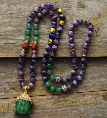 High End New Natural Stones Buddha Pendant Necklace Women Classic Yoga Meditation Necklace Jewelry Gifts Wholesale