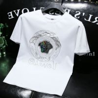 3D VersaceS เสื้อยืดแบรนด์เสื้อแขนสั้นแฟชั่นสไตล์ยุโรปหรูหราเสื้อยืดแขนครึ่งแขนแฟชั่น2023ฤดูร้อน