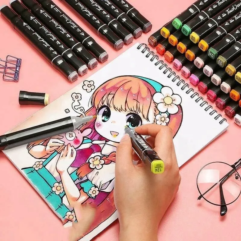 Bộ bút màu dạ cồn 48 cây đủ màu sắc chuyên vẽ hoạt hình Manga và