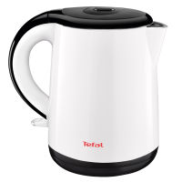 Tefal KO2611 SafeTea กาต้มน้ำไฟฟ้าไร้สายสองชั้น 1.0 ลิตร 6 ถ้วย 2150 วัตต์สีขาวและดำ