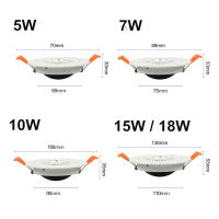 ACDC 12V 24V 360° Rotatable Angle LED Recessed Downlight 5W 7W 10W 15W 18W LED Ceiling Spot Light 3000K4000K6000K