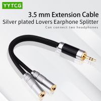 YYTCG 1PCS 3.5mm 1 To 2 Dual Y Audio Headset Jack Splitter Share Cable Adapter Golden Connector Earpiece for Earphone Headphone Headphones Accessories