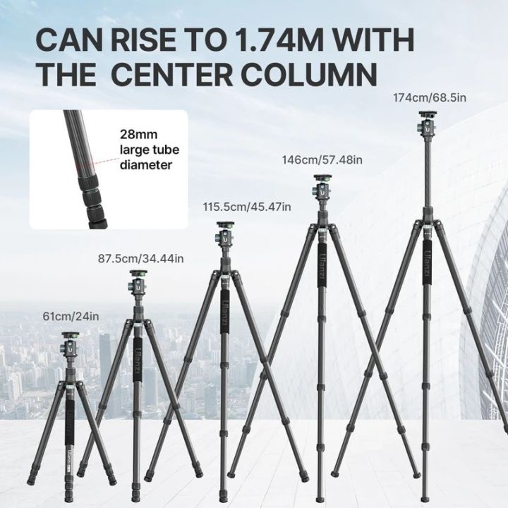 ขาตั้งกล้อง-ulanzi-mt-61-carbon-fiber-lightweight-travel-tripod-วัสดุคาร์บอนไฟเบอร์-หัวบอลสามารถปรับหมุนได้-360-องศา-รับน้ำหนักสูงสุดได้-15-กิโลกรัม-ถอดขาใช้เป็นโมโนพอดได้