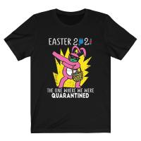 ข้อเสนอพิเศษ เสื้อยืดผ้าฝ้ายพิมพ์ลายขายดี เสื้อยืด พิมพ์ลาย Bunny Dabbing Easter 2022 One Where Were Quarantined สําหรับผู้ชายS-5XL