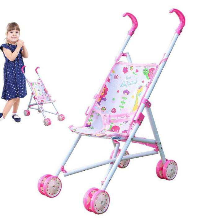 toy-stroller-foldable-kid-stroller-with-bottom-basket-dress-girls-stroller-ages-3-kids-gift-toy-girl-doll-accessories-girls-toy-dependable