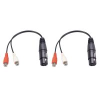 2X XLR To Dual RCA Cable XLR To RCA Y Splitter Cable 3 Pin XLR Female To 2RCA Female Amplifier Mixing Plug AV Cable,0.2M