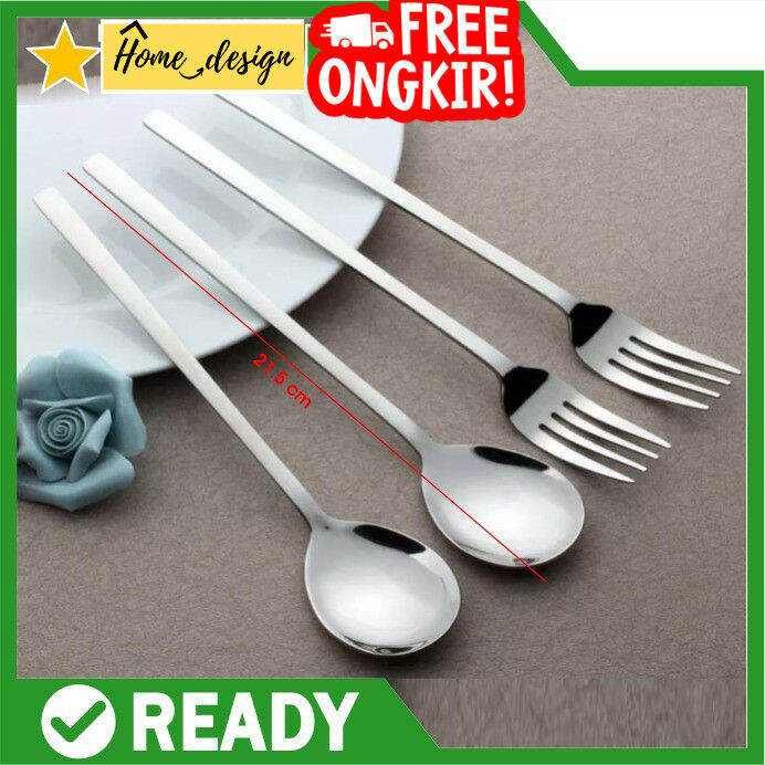 Sendok Garpu Korea Stainless Sujeo Set Makan Spoon Fork Steel Japanese