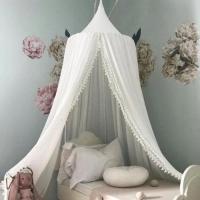 Little Kids Princess Bed Canopy Mesh Crib Reading Nook Canopy Round Dome Fairy Net for Kids Bed Kids Play Tent Castle