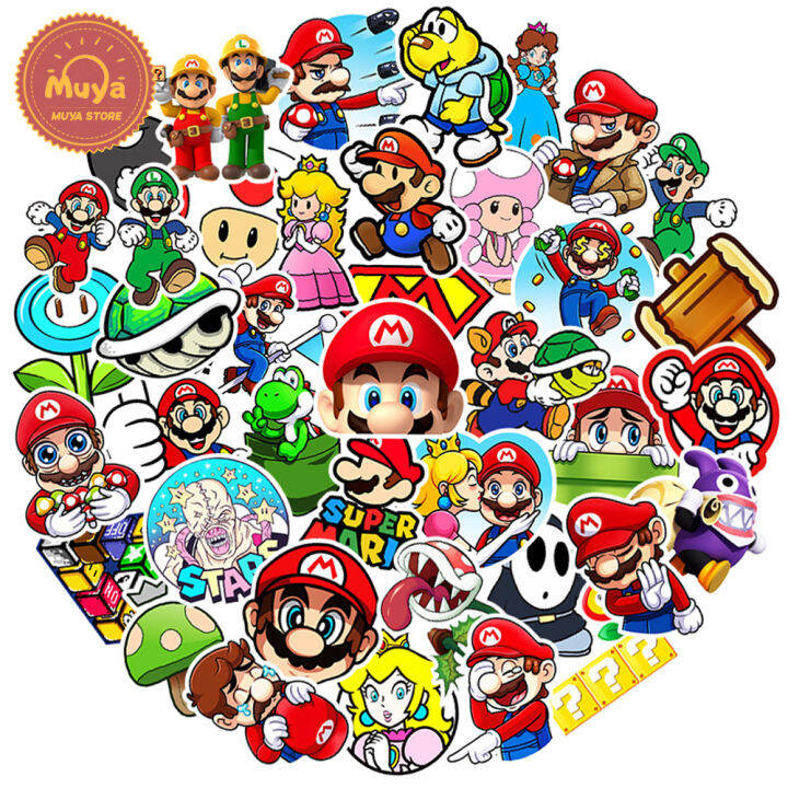 muya-50pcs-super-mario-bros-stickers-games-cartoon-graffiti-vinyl-stickers-for-laptop-waterproof-decal