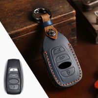 Leather Car Remote Key Case Cover Shell For Subaru BRZ XV Forester Legacy Outback 3/4 Buttons Protect Shell Holder Accessory