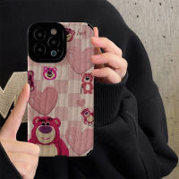 เคสโทรศัพท์หัวใจหมีลายการ์ตูนสีชมพูสำหรับ iPhone 14/13/12/11 Pro Max 12 13 Mini 6 6S 7 8 Plus X XR XS Max เคสด้านหลังแบบนิ่มกันกระแทกเคสโทรศัพท์ลายการ์ตูนฝาครอบป้องกันกล้องเลนส์คลุมทั้งหมด