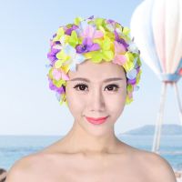 3D Flower Swimming Cap Breathable Water Sports Hat Soft Long Hair Swimming Bath Cap Ear Protection Comfortable Pool Accesories Swim Caps