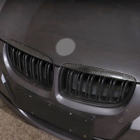 Real Soft คาร์บอนไฟเบอร์รถกันชนหน้า Upper Grille Hood Cover Trim สติกเกอร์อุปกรณ์เสริมสำหรับ BMW 3 Series E90 E91 2006-2008