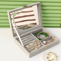 Jewelry Storage Box Earring Ring Necklace Organizers Storage Jewelry Jewlery Holder Display Box for Jewelry with Mirror