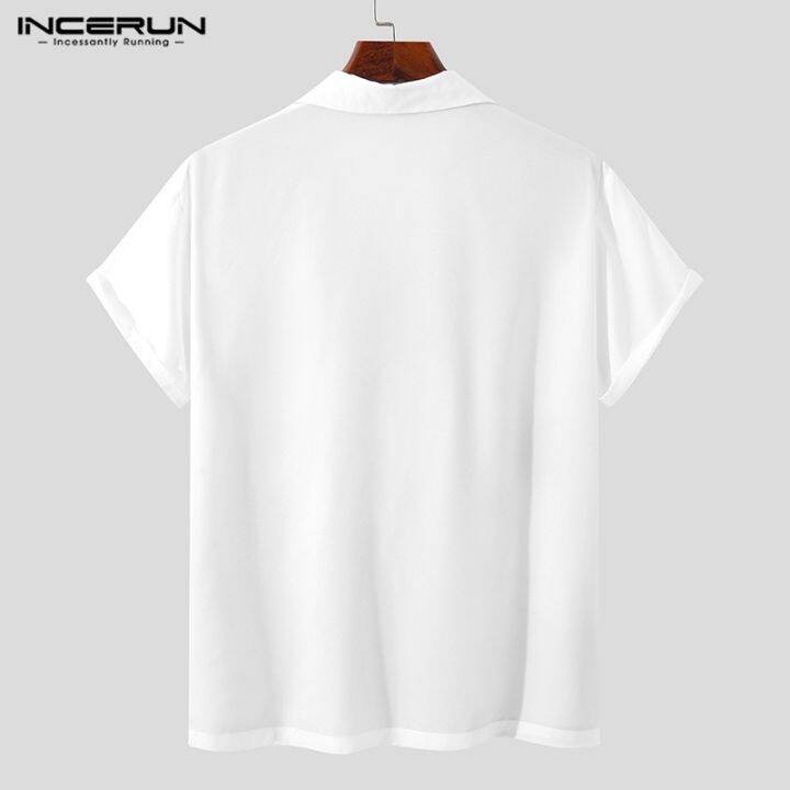 incerun-เสื้อเชิ้ตลําลอง-แขนสั้น-พิมพ์ลาย-สไตล์ชายหาด-ติดกระดุม-สําหรับผู้ชาย