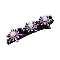 Braided Clip Pearl Flower Duckbill Snowflake Hairpin Side