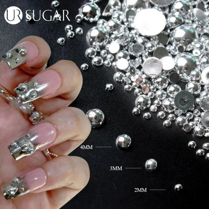 Nail Art Decoration Full Rhinestone Bow Knot Shaped 2pcs 3d Gold And Silver  Tone Nail Accessories