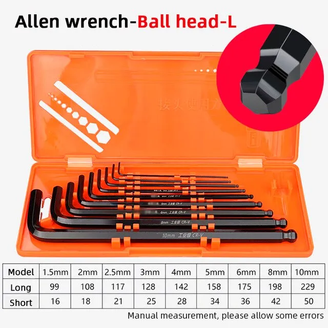 9PCS Screwdriver Hex Wrench Set DoubleEnd L Type Allen Key Hexagon