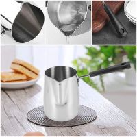 Stainless Steel Butter and Coffee Warmer,Turkish Coffee Pot,Mini Butter Melting Pot and Milk Pot with Spout