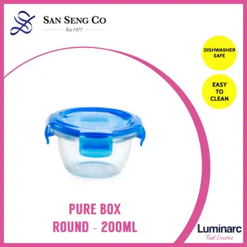 Luminarc Pure Box Active Glass Food Storage Container (Square, 1.5  cups/380ml)