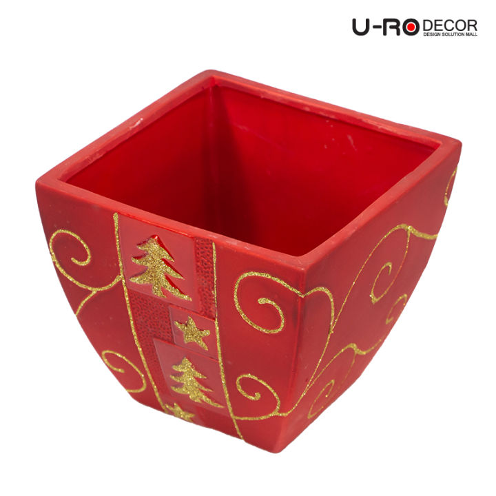 u-ro-decor-รุ่น-goldtree-โกล์ดทรี-กระถางดอกไม้เซรามิก-3-ชิ้น-ชุด-สีแดง-มีให้เลือก-3-ลาย-flower-pot-3-pcs-set