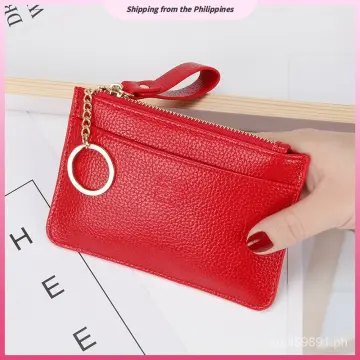 1pc New Fashion PU Leather Ladies Coin Purse Solid Color Mini Key Card  Holder Wallet Clutch Bag Kids Purses Small Handbag Bag