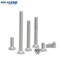 100pcs/lot Cross Recessed BM Pan Head Screws Nickel Plated Carbon Steel M2 M2.5 M3 M4 Phillips Machine Screws Grade 4.8 DIN7985