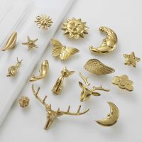 【YD】 Botões de cobre finos e alças decorativas punhos do ouro para a mobília gaveta armário criatividade individual roupeiros