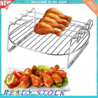 Multi-purpose Double Layer Air Fryer Rack Accessories with 4 Skewers Compatible with HD 9904 9220 9233 9641 9646