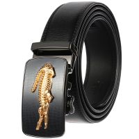 New Men 39;s Belt Crocodile Pattern Leather Waist Strap Alloy Automatic Buckle Fashion Business Style Designer Belt Male Waist Belt