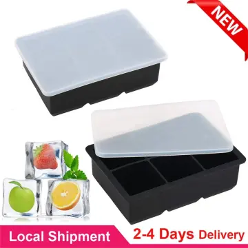 4pack Small Round Ice Cube Tray for Freezer, Plastic Ice Trays with Lid  Easy Re