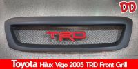 AD.กระจังหน้าแต่ง TOYOTA HILUX VIGO 2005 สีดำด้าน+ตัวหนังสือ TRD สีแดง งาน ABS ทรงตระแกรง