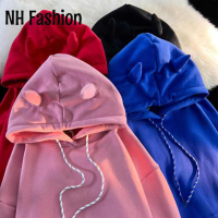 NH Fashion เสื้อฮู้ด เสื้อแขนยาวอบอุ่น หลวมและสบาย วินเทจ ทันสมัย สบาย ทันสมัย WWY23000DS 40Z231007