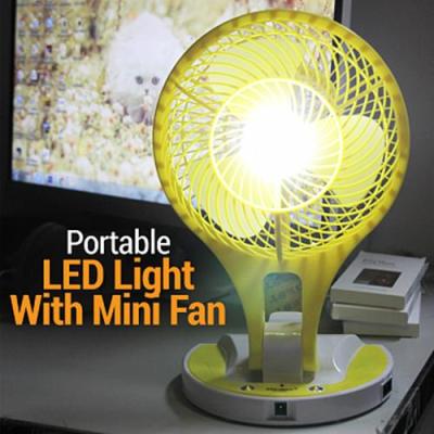 พัดลม+โคมไฟ Mini Portable Fan 4000mAh LED Light