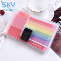 SKY แฟ้มเอกสารแบ่งช่อง 13ช่อง สีรุ้ง A6 แบ่งเเยกชัดเจน กระเป๋าแฟ้มซอง กระเป๋าเอกสาร เครื่องเขียน File Holder File Bag File Oganizer