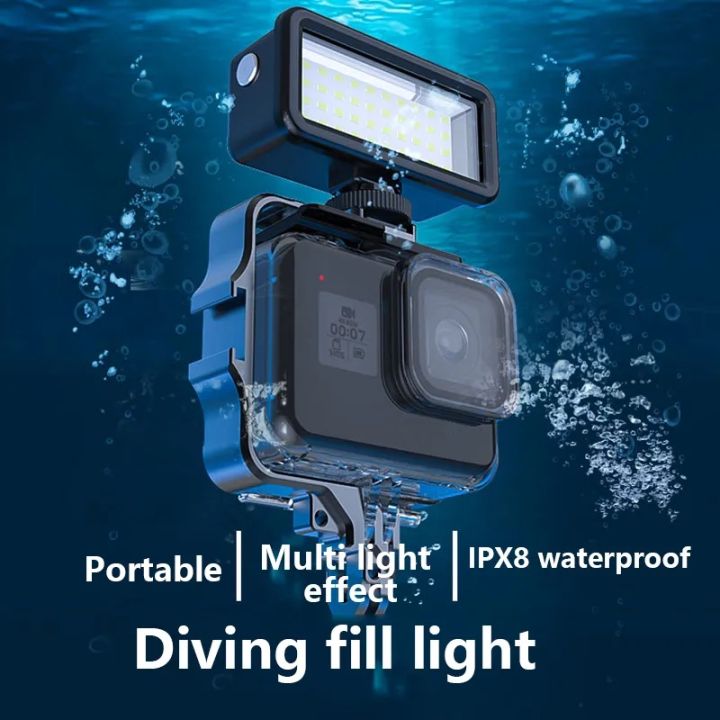 puluz-40-leds-40m-diving-waterproof-fill-light-camera-video-photo-studio-light-ไฟดำน้ำ-ลึก-40-เมตร-จำนวนไฟ-40-ดวง-ปรับโหมดความสว่างได้-3-ระดับ-และ-sos-พร้อมฟิลเตอร์ปรับแสงได้ถึง-8-สี