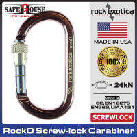 คาราบิเนอร์อลูมิเนียมทรงโอ ชนิดเกลียวหมุนล็อค รุ่น RockO Screw-lock Carabiner