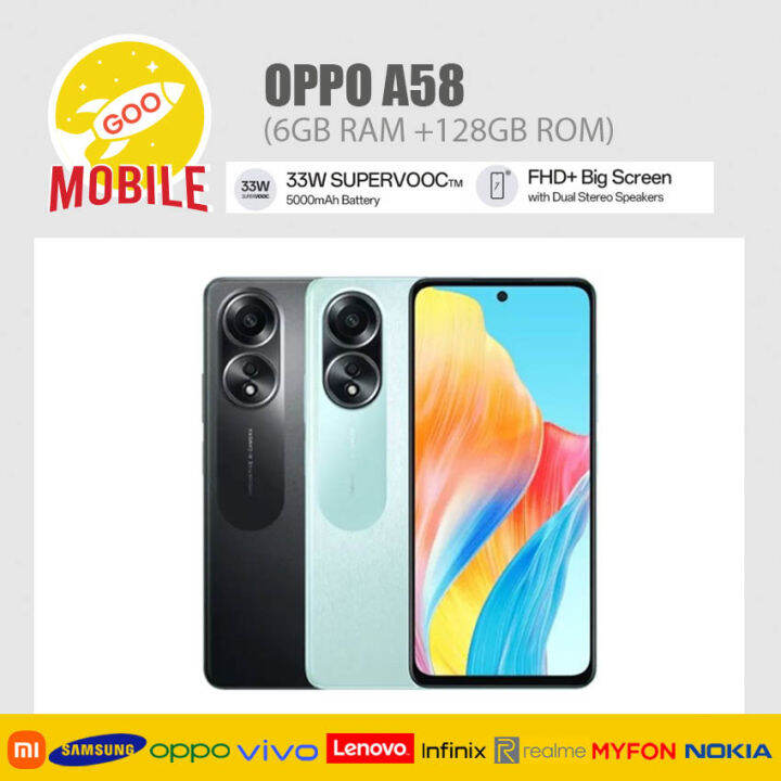 OPPO A58 Smartphone (6GB RAM + 128GB ROM) 33W SUPERVOOCTM + 5000mAh ...