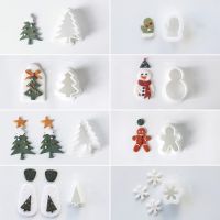 【CC】○♕  Seris Mistletoe Tree/Snowman/Snowflake/Gingerbread/Gloves Shaped Earrings Clay Cutting Molds Hand Tools