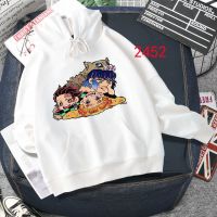 ♠ Kimetsu No Yaiba เสื้อฮู้ด Streetwear Demon Slayer Kawaii Anime การ์ตูนญี่ปุ่นอะนิเมะฤดูหนาว Hoodies Cartoon Tanjiro Kamado Sweatshirt