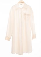 กรีน ค๊อตตอน ชุดนอนคอเชิ๊ต กระเป๋าติดลูกไม้ (ผ้าป่านมัสลิน) Green Cotton Ladies’ Shirt Dress (Muslin Cotton) 1754