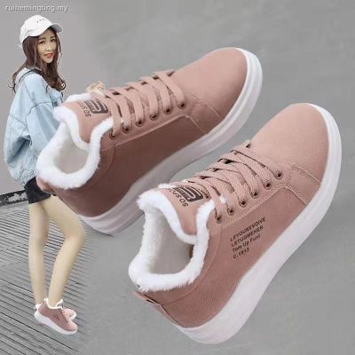 *CODHong Shi ▼High-top cotton shoes women plus velvet sports autumn and winter 2020 new thick warm Korean student casual all-matchkasut perempuan