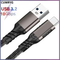 CUWRYG สาย SSD USB C QC 3.0 10Gbps สาย Gen2 Type-C USB 3.2ถ่ายโอนข้อมูลชาร์จที่รวดเร็ว