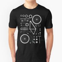 Bike Exploded T Shirt Cotton 6Xl Exploded View Zomgraphic Cool Retro Funny Mounn Engineering Plans Blue Spokes Pedal