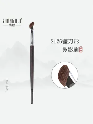High-end Original Shanghui makeup brush s126 sickle nose shadow brush oblique head animal hair nose bridge repair brush oblique smudge brush small