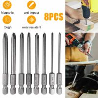 8pcs 75mm Long Magnetic Hex Cross Head Screwdriver Bits Alloy Steel Electric Screwdriver Set PH0 PH1 PH2 Driver Bits Screw Nut Drivers