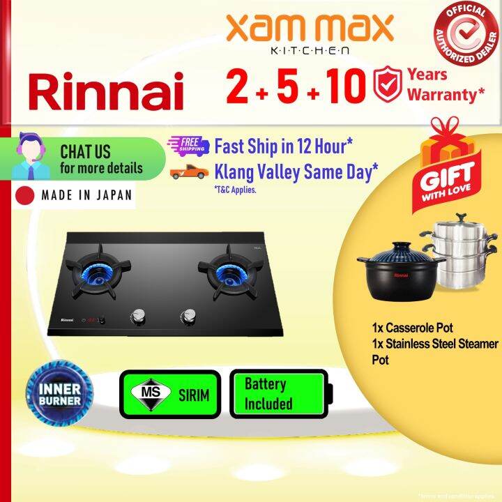 Rinnai Gas Hob RB 2CGT BuiltIn Made In Japan 4 Hour Timer Gas